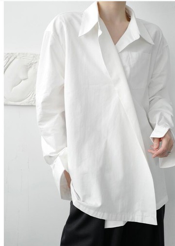 FINDSENSE X  男士 長袖寬松 休閑 廓形壹粒扣簡約襯衫