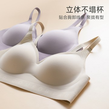 內衣女小胸聚攏上託防下垂無痕軟支撐無鋼圈收副乳薄款乳膠文胸罩