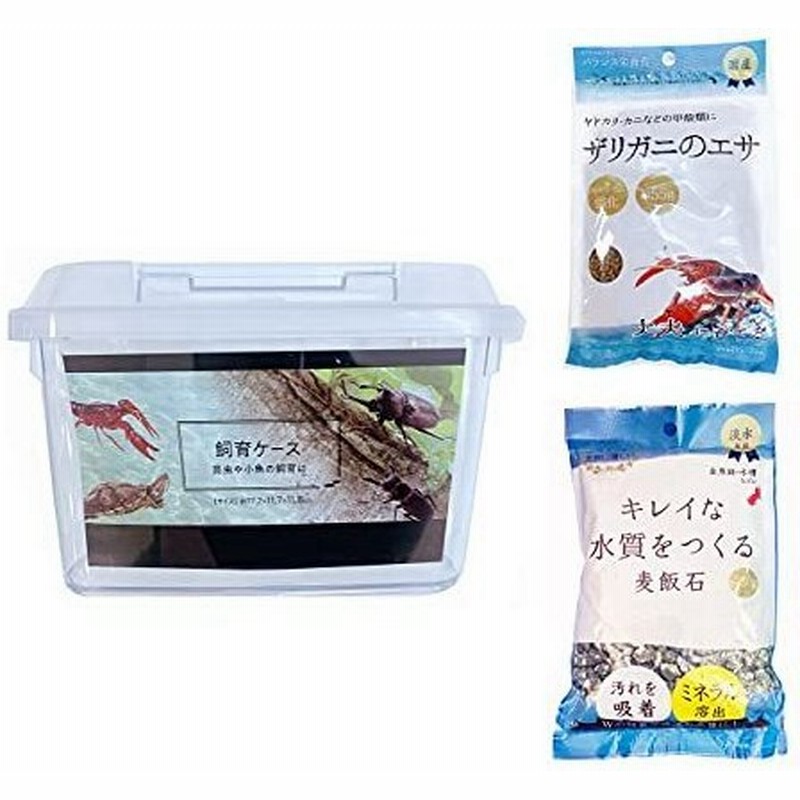 ザリガニ飼育セット 透明スケルトンミニプラ水槽 虫かご ザリガニのエサ55g キレイな水質をつくる麦飯石250g付属 キッズわくわく生き物研究 通販 Lineポイント最大get Lineショッピング