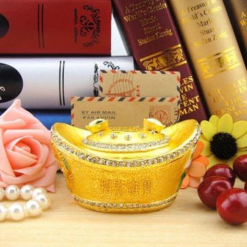 招財進寶旺財運 家居擺設 金屬龍鳳金元寶盒 3款顏色