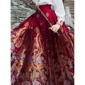 大碼胖MM龍年漢服套裝女春裝敬酒服高級感新中式紅色馬面裙兩件套