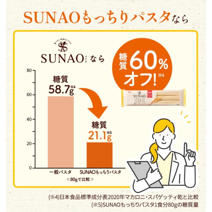 送料無料 SUNAOもっちりパスタ5袋セット15食分 ［ 適正糖質 糖質60％OFF 食物繊維レタス10個分 ］レシピ付き