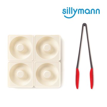 【韓國sillymann】 100%鉑金矽膠甜甜圈烘焙模具+萬用料理夾2件組