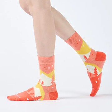 【Change Tone 襪子專賣店】雪松微光〈粉橘〉