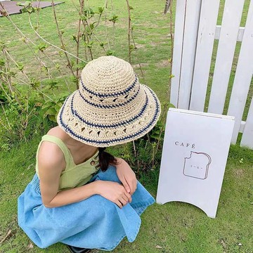 (時尚精選帽子合)👒時尚防曬平頂渡假休閒沙灘遮陽帽👒