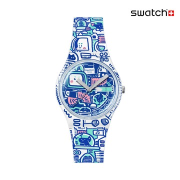 Swatch B-BOT 經典手錶/男錶/女錶/瑞士製造 SO28Z702 (34mm)【官方旗艦店】
