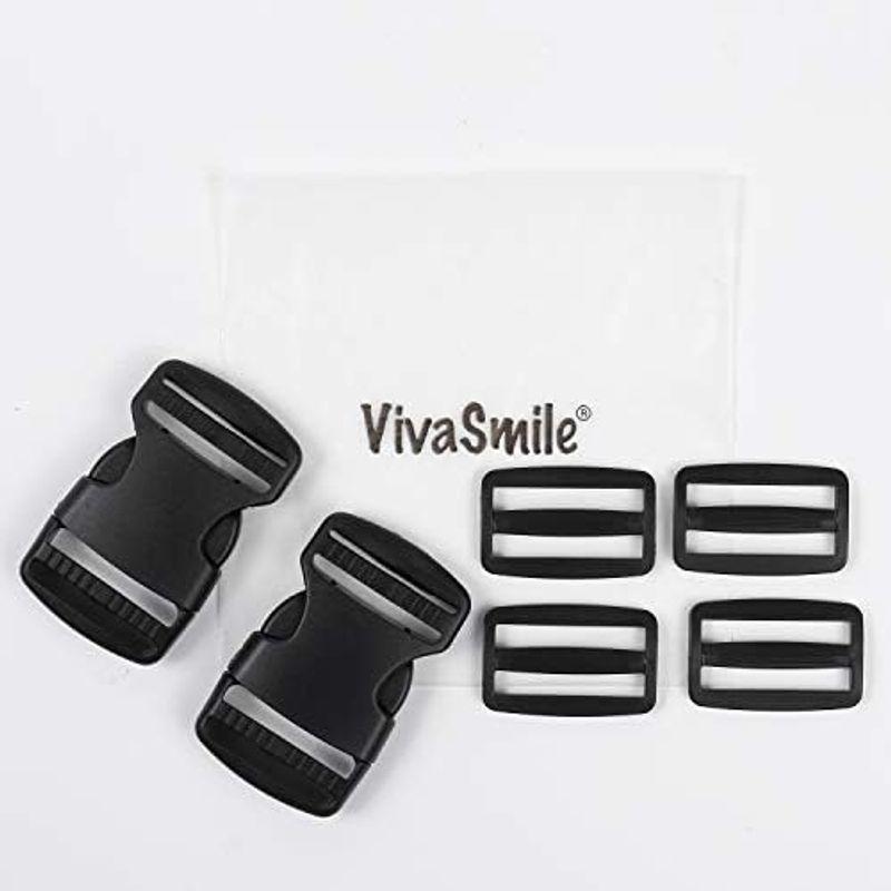 VivaSmile 2個入 サイドリリース プラスチックバックル (38mm 両引)