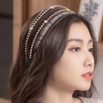 浮華派對復古風格寬版髮箍-H10164