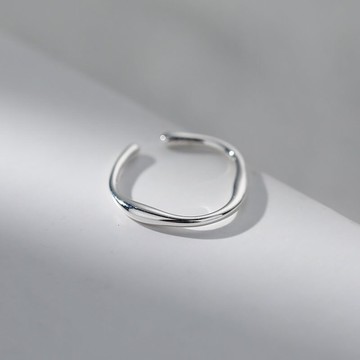 純銀不規則戒指 D4504 可調式戒指 可調戒指 通體純銀 S925純銀 不規則 流線形設計 線條感戒指 可調