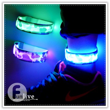 LED魔鬼氈迷彩臂帶 發光手環 腳環 LED綁腿帶 警示燈 自行車路跑活動 寵物發光項圈 反光條