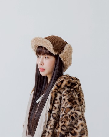 燈芯絨毛料護耳飛行帽 兩色售