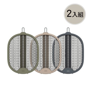 2入組 三合一可摺疊Type-C充電捕蚊拍/三層網面/雙按鍵 HFR1520 奶茶棕2入