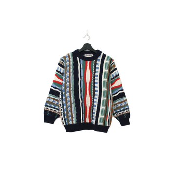 Back to Green-復古毛衣 水藍 綠 紅交織 ws-08 vintage sweater