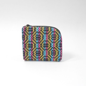 手織布 L型短夾02 含零錢袋 卡夾