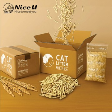 【NiceU】除臭永續稻殼豆腐貓砂(12袋入)