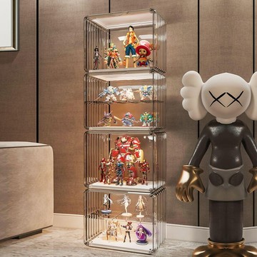 手辦展示櫃 收納盒 展示盒 公仔收納盒 模型展示櫃 收納盒 防塵家用玩具展櫃 透明樂高展示架 高達陳列櫃