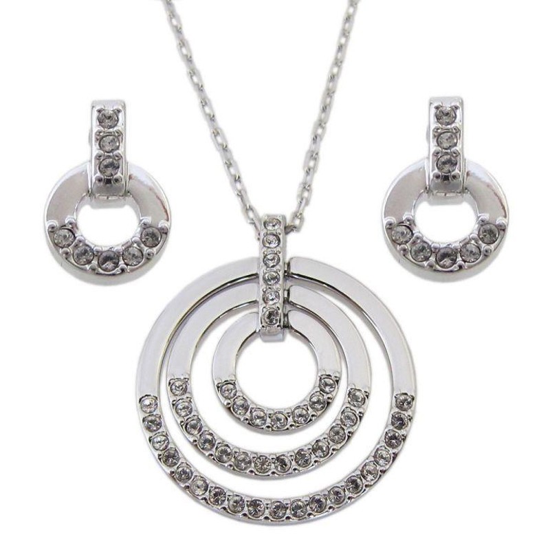 スワロフスキー SWAROVSKI ネックレス ピアス セット Circle Medium 