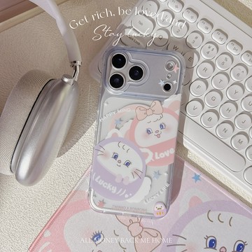[CA2161]❥幸福兔茸茸達摩黏TT系列/透霧殼/高品質IMD內印刷/磁吸殼/新春招財/手機殼iPhone17