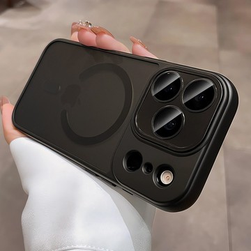 防指紋磨砂 自帶鏡頭膜 磁吸殼 全包防摔 適用於 iPhone 17 16 15 14 13 Promax 手機殼