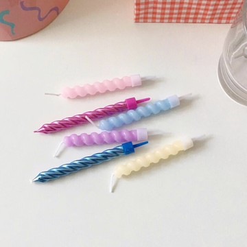 ins韓風螺旋生日蠟燭馬卡龍旋轉生日蛋糕派對裝飾少女心寶寶道具