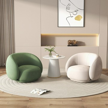 【台灣公司 可打統編】輕奢奶油風布藝沙發 茶幾服裝店鋪網紅接待洽談單人元寶沙發 可開發票 全館六折 工廠現貨直銷 新品特價 c9112