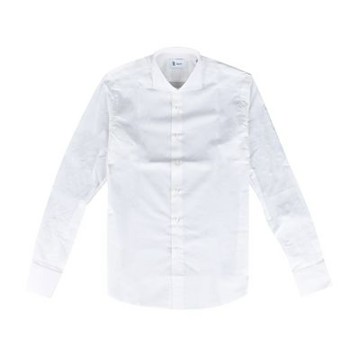 THE(shirt) 經典尖領素面混棉長袖襯衫(男/白)