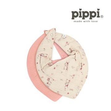 Brands4kids 花朵兔兔紗布圍兜2件組_Pippi系列