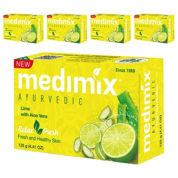 medimix 台灣公司貨 印度綠寶石皇室藥草浴 美肌皂 萊姆蘆薈  125g  5個