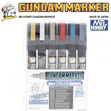 【鋼普拉】MR.HOBBY 郡氏 GSI 鋼彈麥克筆 GUNDAM MARKER 金屬漆金屬色 6色 細頭 GMS126