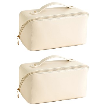 小麥購物 枕頭化妝包  12 x 23 x 12cm  牛奶白  2個