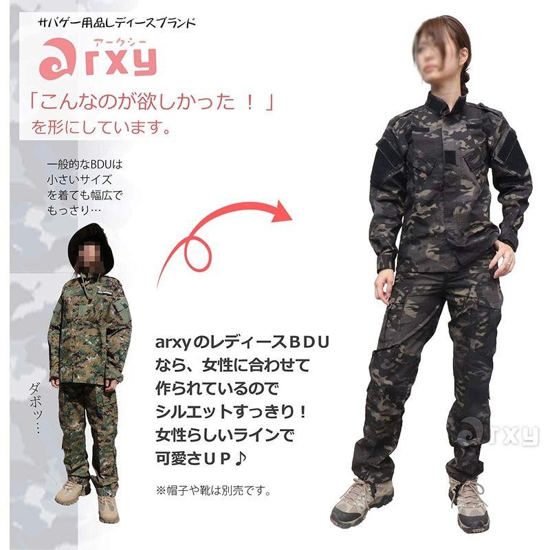 arxy レディース 迷彩服 ぶかぶかしない 細身 BDU 上下セット