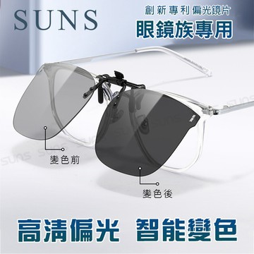 【新品】大框偏光變色夾片 近視夾片墨鏡 抗UV400+抗藍光夾式墨鏡 防眩光 超輕量僅8g 輕巧 方便 抗UV400