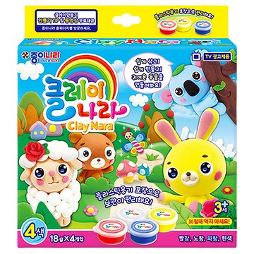 黏土國度 動物朋友4色黏土組  1組  白色 藍色 黃色 紅色  18g