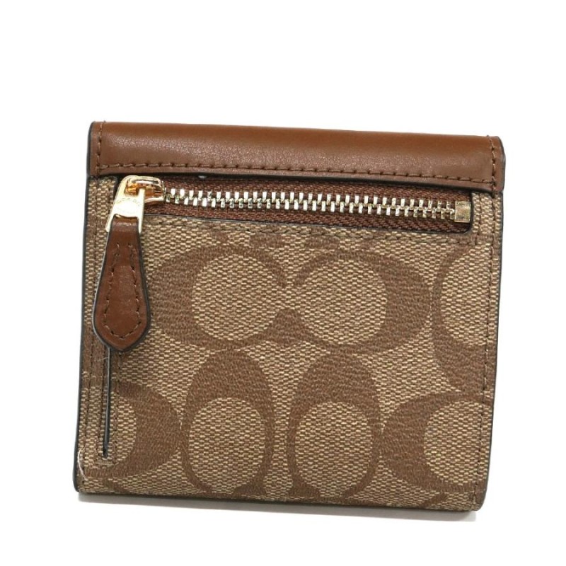 コーチ 三つ折り財布 COACH レディース シグネチャー ミニ財布