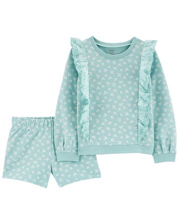 Kid 2-Piece Floral Sweater & Short Set