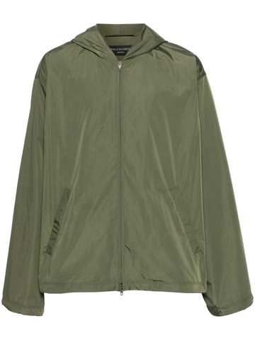 Balenciaga - logo-print hooded jacket - unisex - Polyester/Polyester - 2 - Green