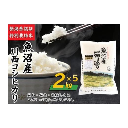 ふるさと納税 新潟県 十日町市 魚沼産川西こしひかり2kg×5　新潟県認証特別栽培米　令和５年度米