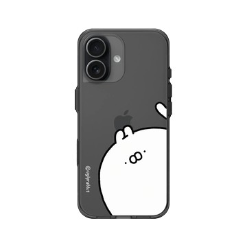 iPhone 17 Clear (相機按鈕) 酷墨灰 - Ugly Rabbit 醜白兔 - 大臉經典款