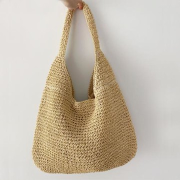 ins推薦夏季編織草編包單肩手工編織包大容量托特包購物袋沙灘包
