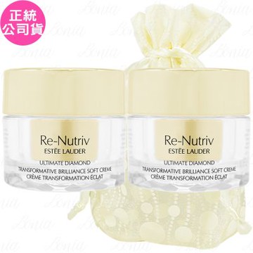 ESTEE LAUDER 雅詩蘭黛 白金級黑鑽松露逆時煥顏霜(15ml)*2旅行袋組(公司貨)