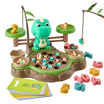 AttiRabbit 恐龍數字遊戲釣魚玩具套組  1組  多色
