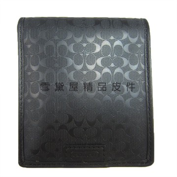 ~雪黛屋~coach 短夾紳士短夾國際正版標準尺吋二折簡易型設計進口防水防刮皮革材質附品證購證原廠吊