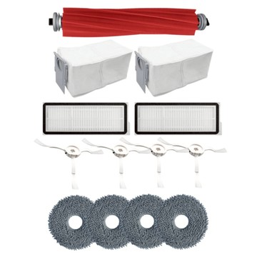 roborock 石頭科技 QREVO PRO/S/MAXV/水立方 家電配件組 主刷 + 白色毛邊刷 4個 + 濾網 2個 + 塵袋 2個 + 拖布 4個  C000304-C  1組