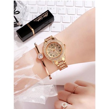 滿天星手表女品牌機械表女士時尚閃鉆滿天星簡約手鏈女表防水滿鉆