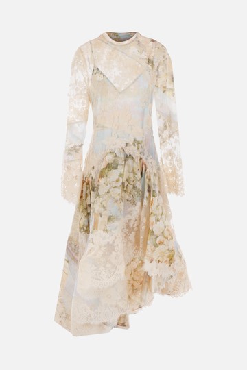 ZIMMERMANN Luminosity Garden Scene organza and lace asymmetric dress Woman