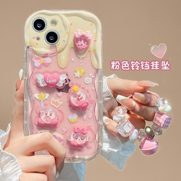 【風越數碼】可愛 卡比公仔 掛墜 蘋果17 16 15手機殼iPhone14promax/1312/11透明xs 防摔殼