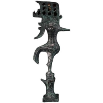 三星堆銅冠鳥神鳥羽冠鳥古蜀仿古手工擺件禮品古玩收藏紀念品