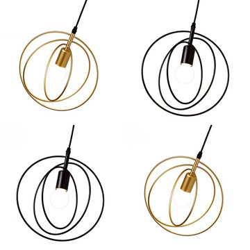 [Honey Comb]美式工業風三環旋轉餐廳單吊燈 黑色(KC2177)