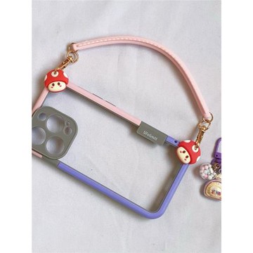 16馬里奧蘑菇15手提款適用蘋果14pro手機殼邊框13便攜款卡通蘋果手機殼套15pm藝術12pro原創創意小清新個性11