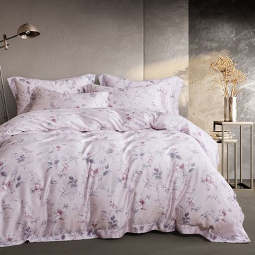 AGAPE雅家倍 - 60支天絲床包兩用被四件組-暮光花影